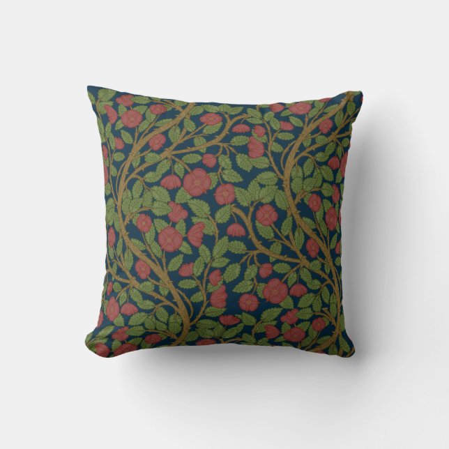 Night Forest Floral Pattern Design Cushion (Front)