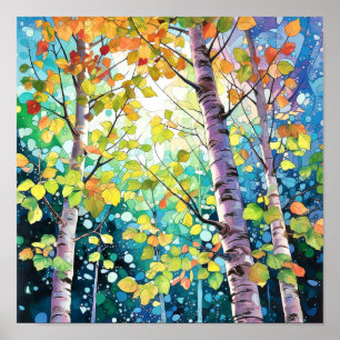 Night Forest Landscape Home Decor Poster