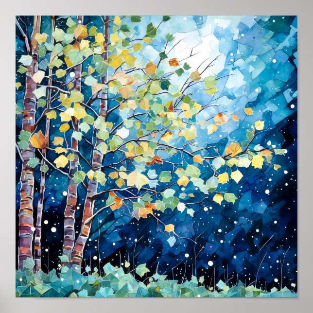 Night Forest Landscape Home Decor Poster (Front)