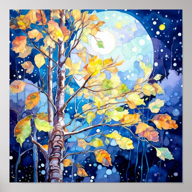 Night Forest Landscape Home Decor Poster (Front)