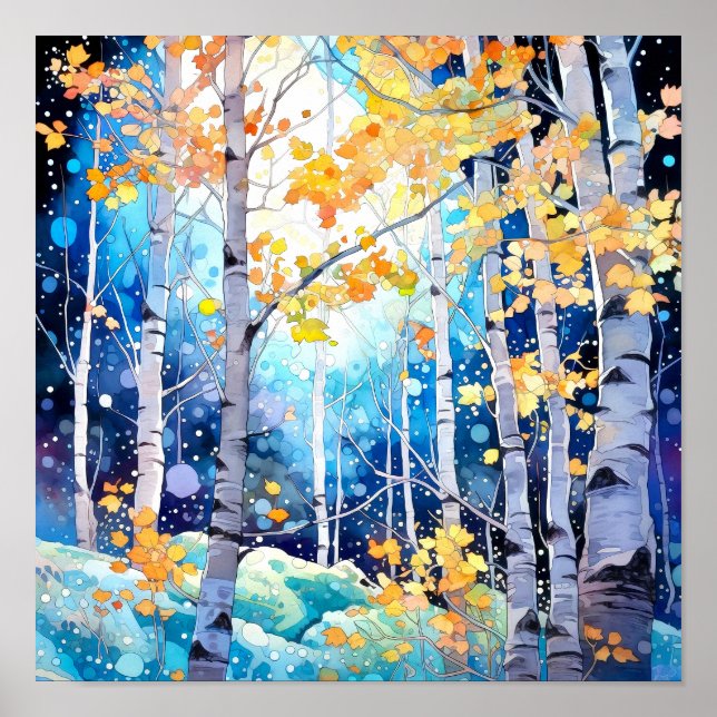 Night Forest Landscape Home Decor Poster (Front)