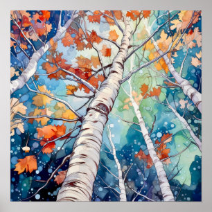 Night Forest Landscape Home Decor Poster