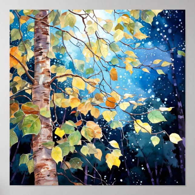 Night Forest Landscape Home Decor Poster (Front)