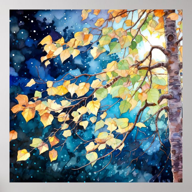 Night Forest Landscape Home Decor Poster (Front)