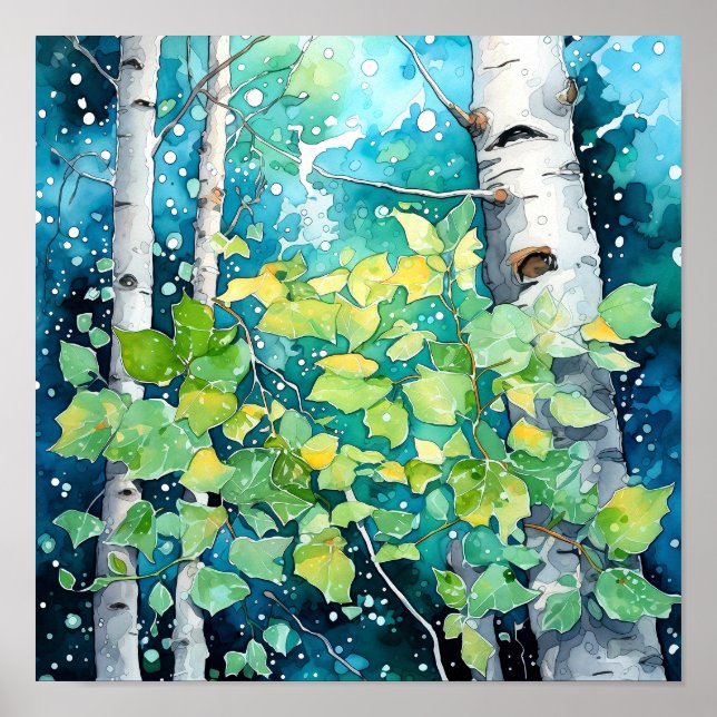 Night Forest Landscape Home Decor Poster (Front)