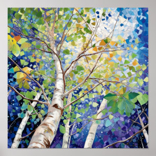 Night Forest Landscape Home Decor Poster