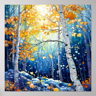 Night Forest Landscape Home Decor Poster