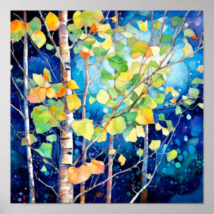 Night Forest Landscape Home Decor Poster