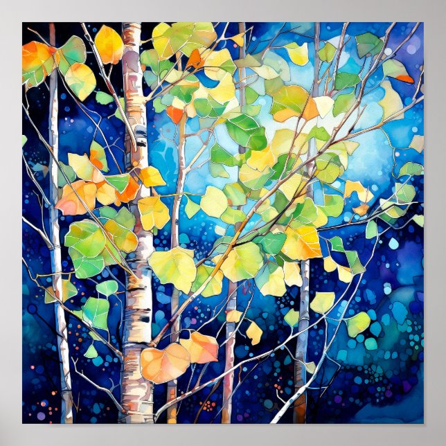 Night Forest Landscape Home Decor Poster (Front)