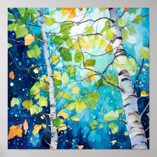 Night Forest Landscape Home Decor Poster