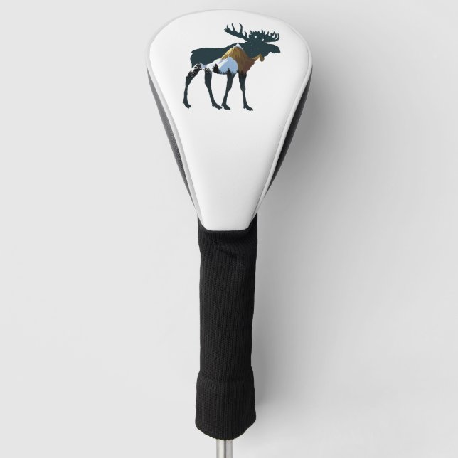 Night Forest Moose     Golf Head Cover (Front)