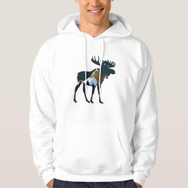 Night Forest Moose     Hoodie (Front)