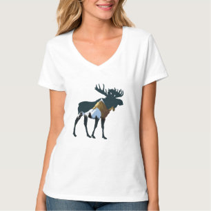 Night Forest Moose    T-Shirt