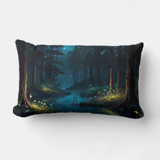 Night forest Throw pillow