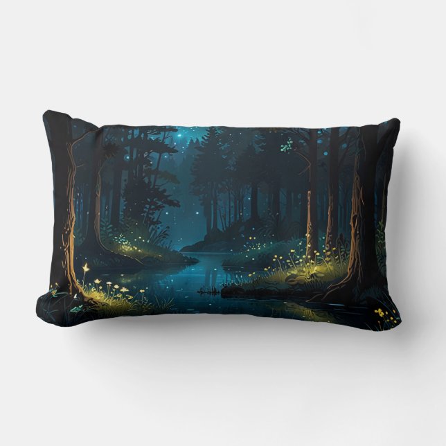 Night forest Throw pillow (Front)