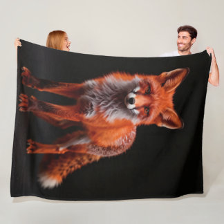 Night fox fleece blanket