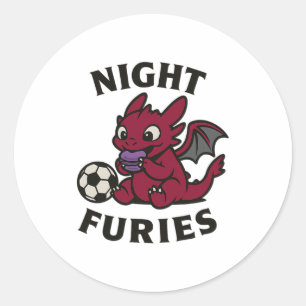 Night Furies Soccer T Shirt  Classic Round Sticker