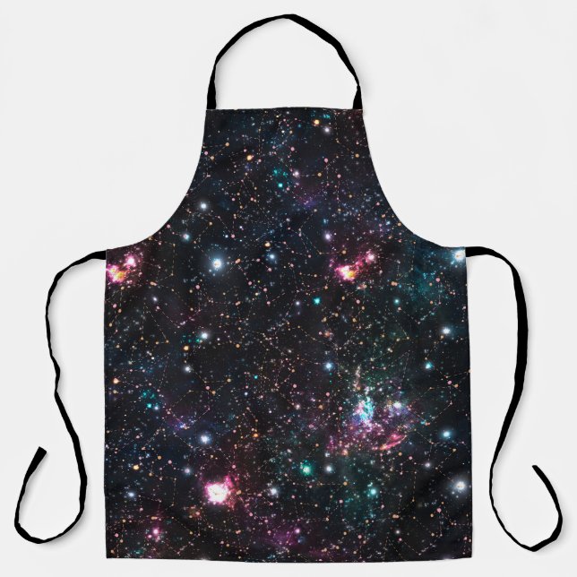 Night Galaxy Space PrintSeamless Pattern in Repeat Apron (Front)