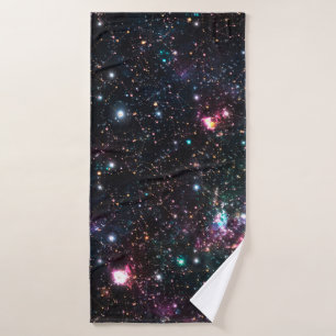 Night Galaxy Space PrintSeamless Pattern in Repeat Bath Towel