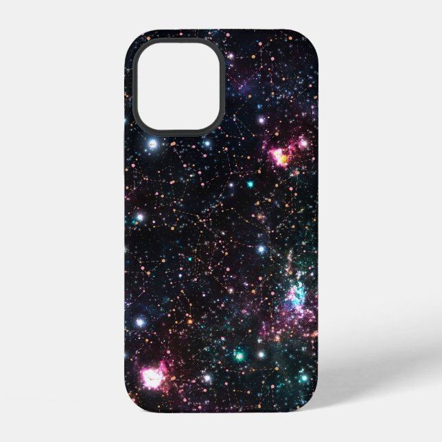 Night Galaxy Space PrintSeamless Pattern in Repeat iPhone Case (Back)
