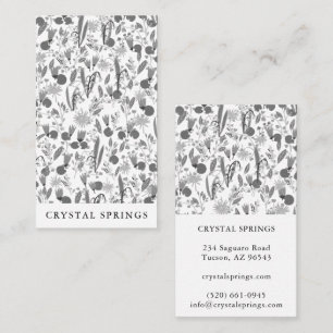 Night Garden Botanical Plants Modern Chic Floral Business Card