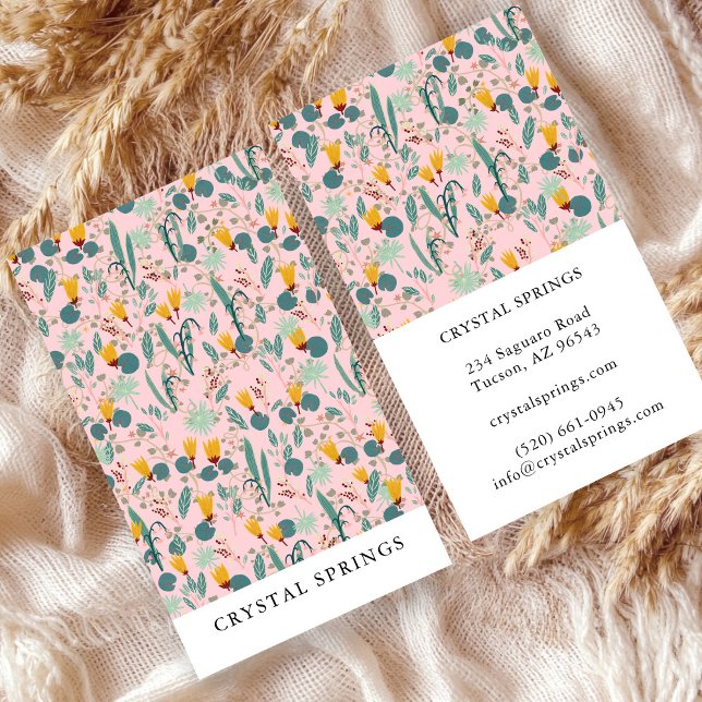 Night Garden Botanical Plants Modern Chic Pink Business Card (Night Garden Botanical Plants Modern Chic Pink Business Card
)