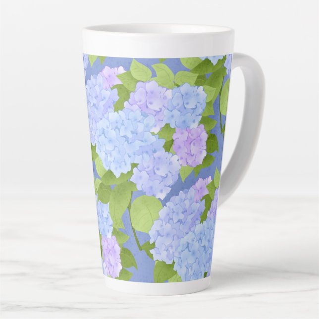Night garden hydrangea  latte mug (Right Angle)