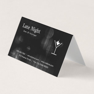 Night Glow Martini Logo Business Card