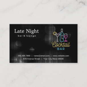 Night Glow Martini Sign Business Card