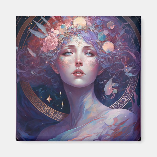 Night Goddess Queen Fantasy Art Magnet (Front)
