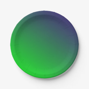 NIGHT GOLF Blue + Green Gradient Paper Plates