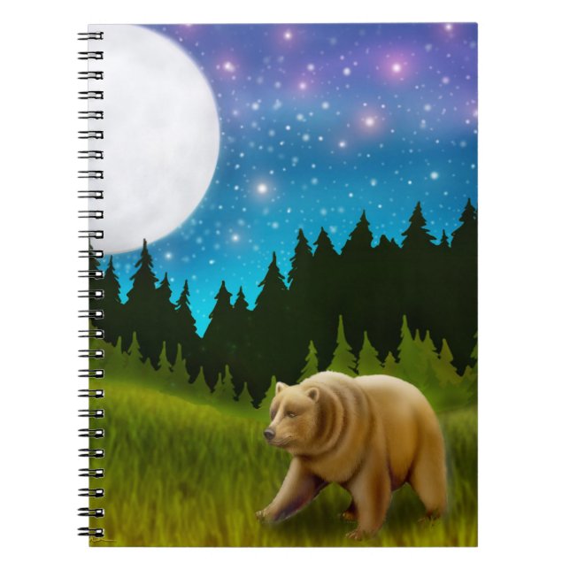 Night Grizzly Bear Notebook (Front)