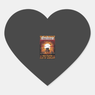 Night Halloween Pumpkin Top Hat Bats Graveyard_1 Heart Sticker