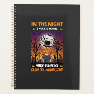 Night Halloween Pumpkin Top Hat Moon Graveyard Planner