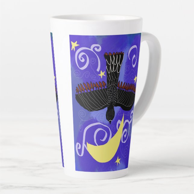 Night Hawks Large Latte Mug (Right Angle)