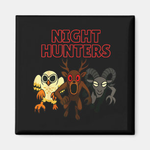 Night Hunters. 3 Animals In The Forest. Cool Gamer Magnet
