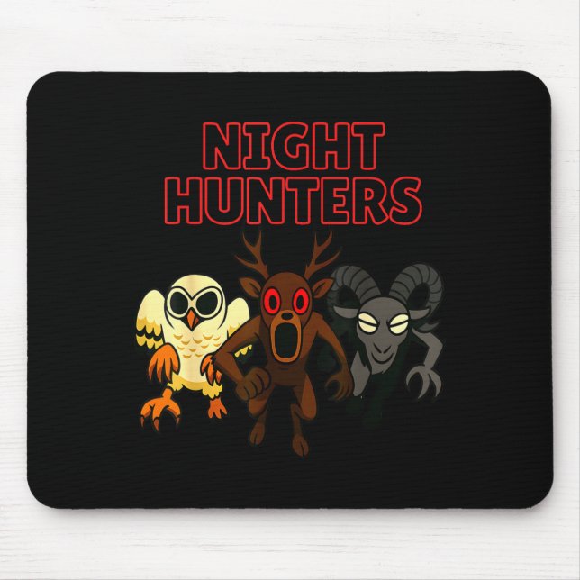 Night Hunters. 3 Animals In The Forest. Cool Gamer Mouse Pad (Front)