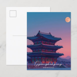Night in Gyeongbokgung South Korea Travel  Postcard