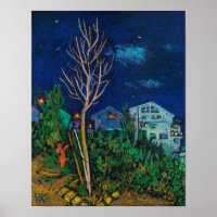 Night in Haifa, Cityscape Landscape Painting Art