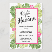 Night In Havana Bridal Shower Invitation Hot Night