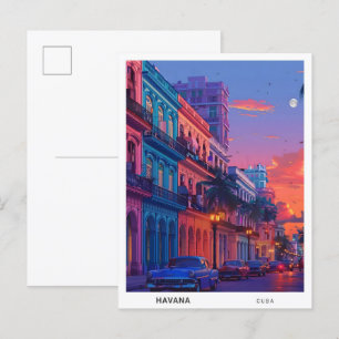 Night in Havana Cuba Travel Postcard