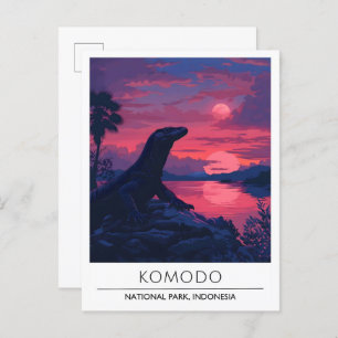 Night in Komodo National Park Indonesia Travel  Postcard