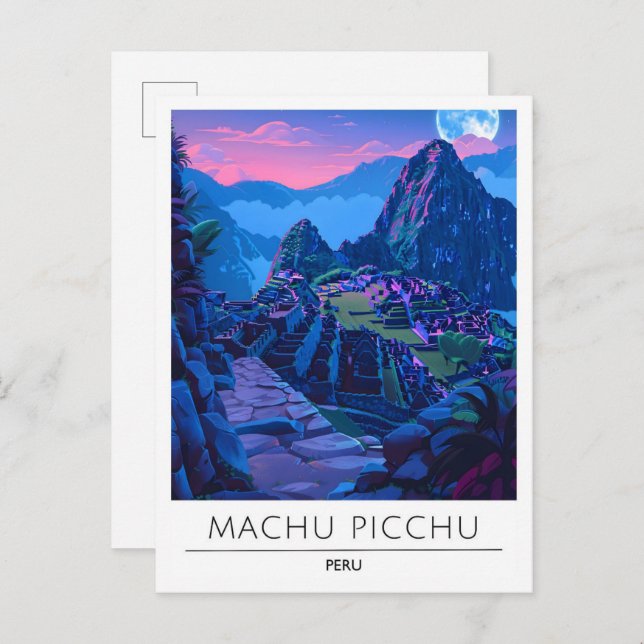 Night in Machu Picchu Peru Travel  Postcard (Front/Back)