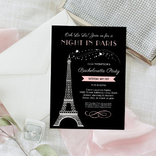 Night in Paris Eiffel Tower Bachelorette Party Invitation