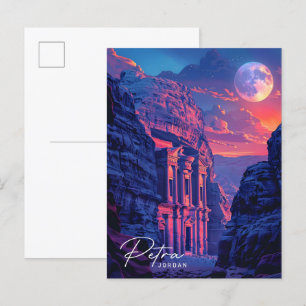 Night in Petra Jordan Travel Postcard
