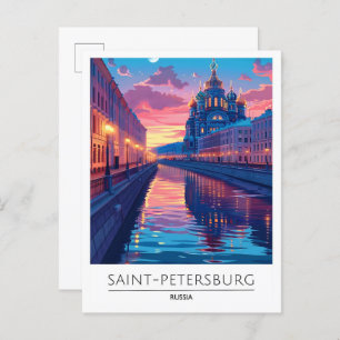 Night in Saint Petersburg Russia Travel  Postcard