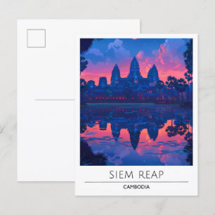 Night in Siem Reap Cambodia Travel Postcard