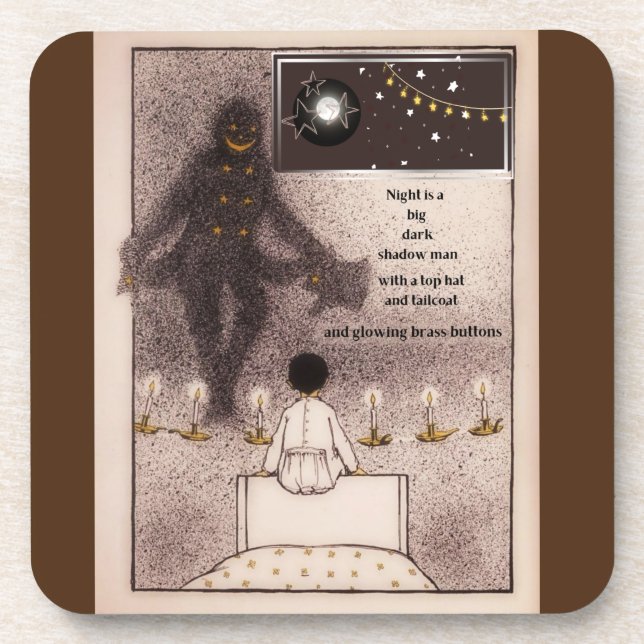 Night is a Dark Shadow Man  Coaster (Front)