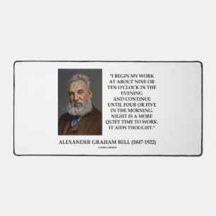 Night Is A More Quiet Time To Work Graham Bell Qte Desk Mat