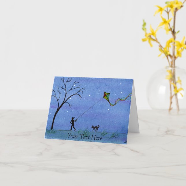 Night Kite Card (Yellow Flower)